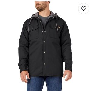 Dickies Black Hooded Shirt Jacket